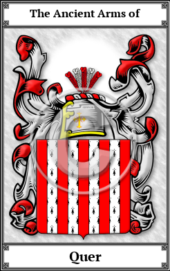Quer Family Crest Download (JPG)  Book Plated - 150 DPI