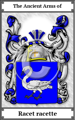 Racet racette Family Crest Download (JPG)  Book Plated - 150 DPI