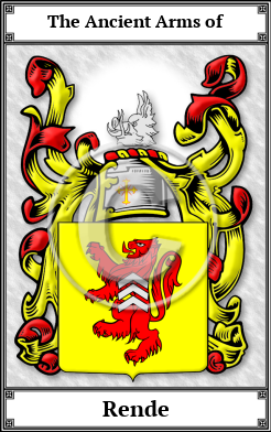 Rende Family Crest Download (JPG) Book Plated - 600 DPI