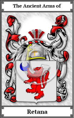 Retana Family Crest Download (JPG)  Book Plated - 150 DPI