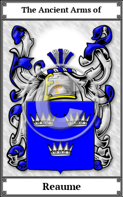 Reaume Family Crest Download (JPG)  Book Plated - 150 DPI
