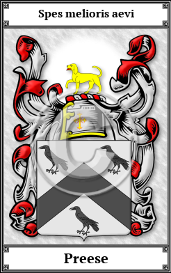 Preese Family Crest Download (JPG) Book Plated - 600 DPI