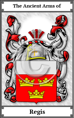 Regis Family Crest Download (JPG) Book Plated - 600 DPI