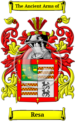 Resa Family Crest/Coat of Arms