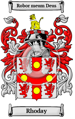 Rhoday Family Crest/Coat of Arms