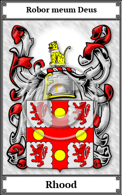 Rhood Family Crest Download (JPG)  Book Plated - 150 DPI