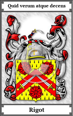 Rigot Family Crest Download (JPG)  Book Plated - 150 DPI