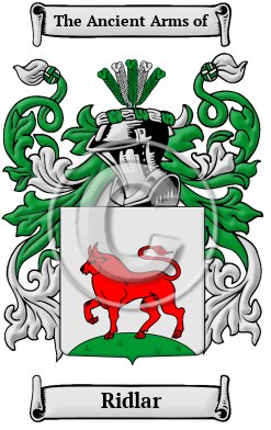 Ridlar Family Crest/Coat of Arms