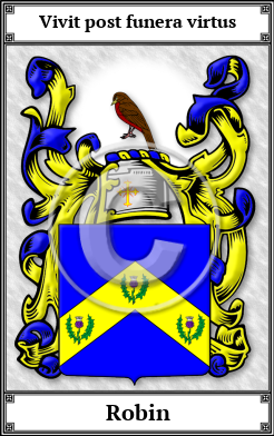 Robin Family Crest Download (JPG) Book Plated - 600 DPI