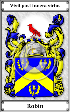 Robin Family Crest Download (JPG)  Book Plated - 150 DPI