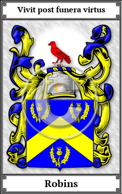 Robins Family Crest Download (JPG)  Book Plated - 150 DPI
