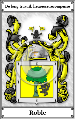 Roble Family Crest Download (JPG) Book Plated - 600 DPI