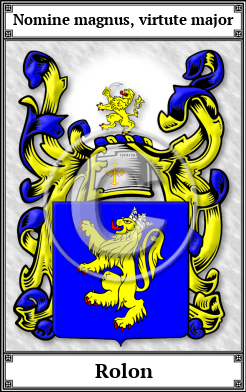 Rolon Family Crest Download (JPG)  Book Plated - 150 DPI