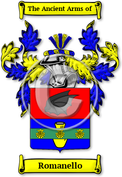 Romanello Family Crest Download (jpg) Legacy Series - 150 DPI