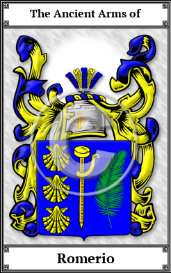 Romerio Family Crest Download (JPG)  Book Plated - 150 DPI