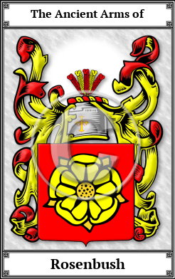 Rosenbush Family Crest Download (JPG)  Book Plated - 150 DPI
