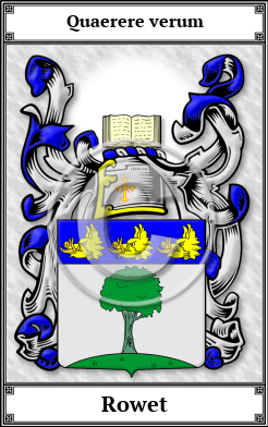 Rowet Family Crest Download (JPG)  Book Plated - 150 DPI
