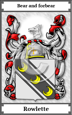 Rowlette Family Crest Download (JPG)  Book Plated - 150 DPI