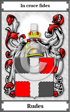 Rudes Family Crest Download (JPG)  Book Plated - 150 DPI