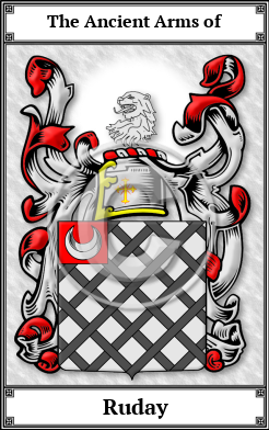 Ruday Family Crest Download (JPG) Book Plated - 600 DPI