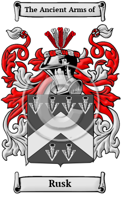 Rusk Family Crest/Coat of Arms