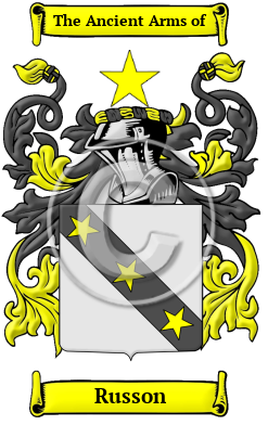 Russon Family Crest/Coat of Arms