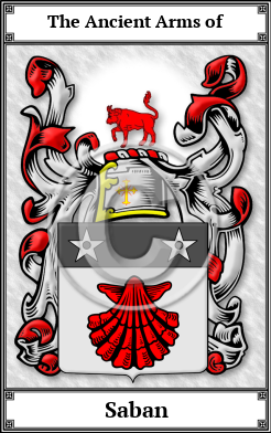 Saban Family Crest Download (JPG) Book Plated - 600 DPI