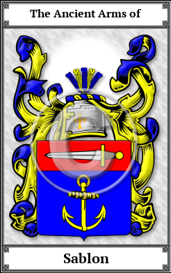 Sablon Family Crest Download (JPG)  Book Plated - 150 DPI