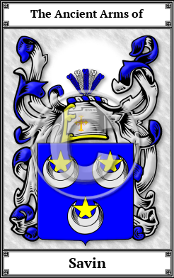 Savin Family Crest Download (JPG)  Book Plated - 150 DPI