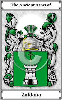 Zaldaña Family Crest Download (JPG) Book Plated - 600 DPI