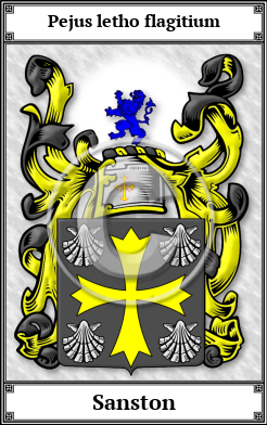 Sanston Family Crest Download (JPG)  Book Plated - 150 DPI