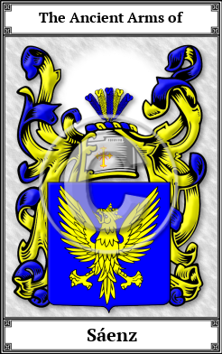 Sáenz Family Crest Download (JPG)  Book Plated - 150 DPI
