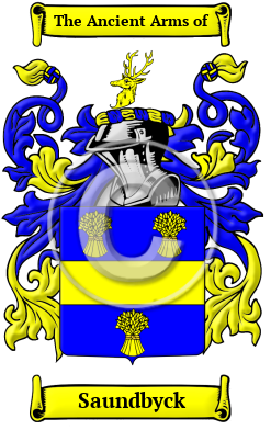 Saundbyck Family Crest/Coat of Arms