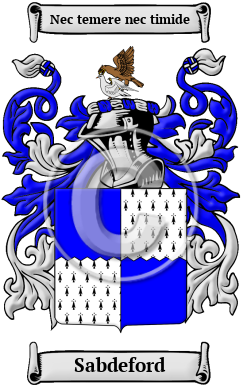 Sabdeford Family Crest/Coat of Arms