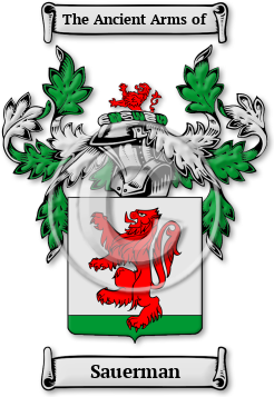 Sauerman Family Crest Download (jpg) Legacy Series - 150 DPI