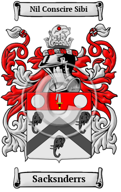 Sacksnderrs Family Crest/Coat of Arms