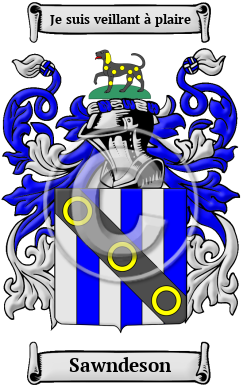 Sawndeson Family Crest/Coat of Arms