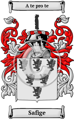 Safige Family Crest/Coat of Arms