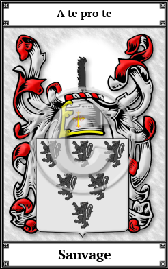 Sauvage Family Crest Download (JPG)  Book Plated - 150 DPI