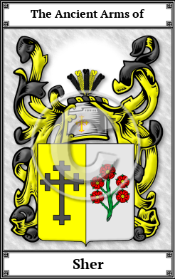 Sher Family Crest Download (JPG)  Book Plated - 150 DPI