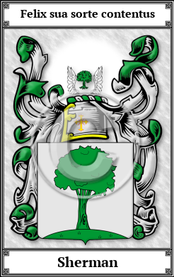 Sherman Family Crest Download (JPG)  Book Plated - 150 DPI