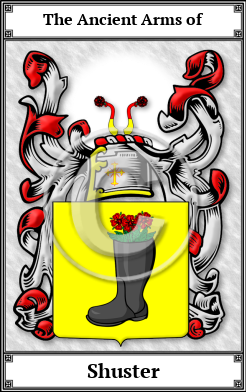 Shuster Family Crest Download (JPG)  Book Plated - 150 DPI