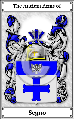 Segno Family Crest Download (JPG) Book Plated - 600 DPI