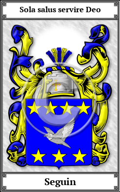 Seguin Family Crest Download (JPG) Book Plated - 600 DPI
