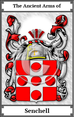 Senchell Family Crest Download (JPG) Book Plated - 600 DPI