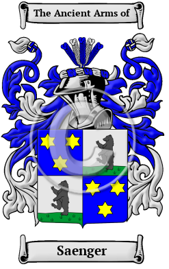 Saenger Family Crest/Coat of Arms