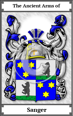 Sanger Family Crest Download (JPG)  Book Plated - 150 DPI