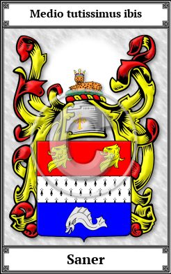 Saner Family Crest Download (JPG) Book Plated - 600 DPI