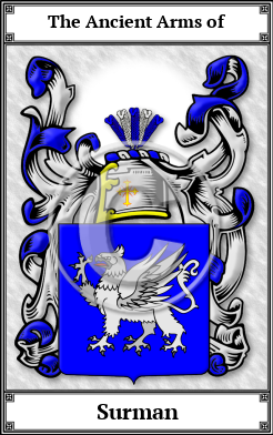 Surman Family Crest Download (JPG)  Book Plated - 150 DPI