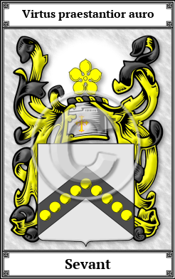 Sevant Family Crest Download (JPG) Book Plated - 600 DPI